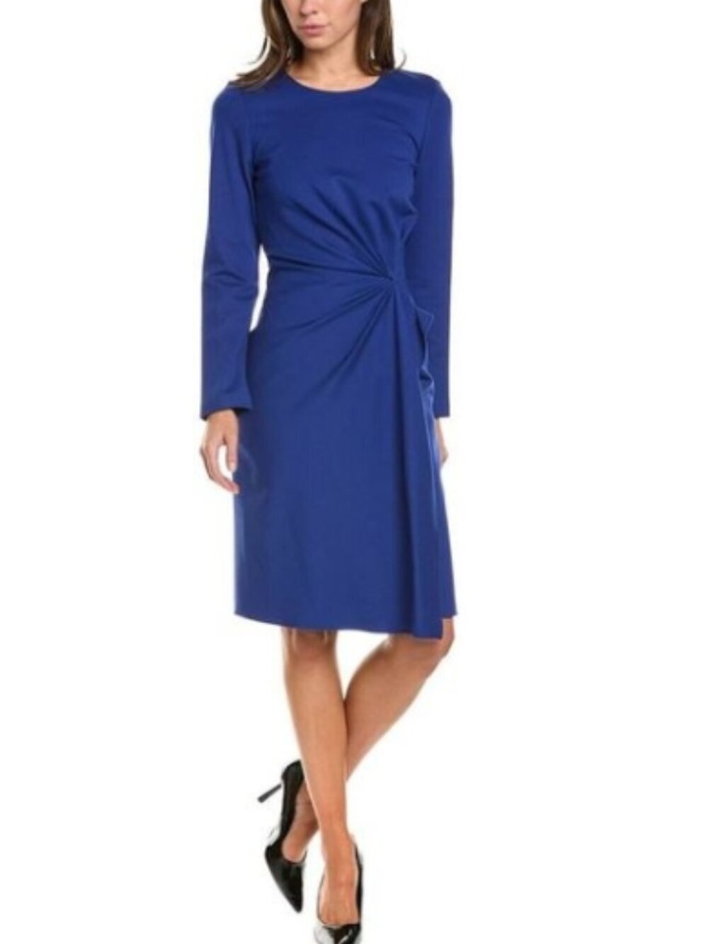 Kobi Halperin Joanna Ruched Knee Sheath Dress Lapis Size S NWT